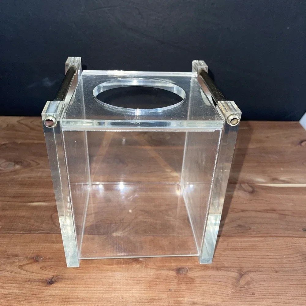 VTG Luxury Heavy Lucite Tissue Box Cover – Thick Clear Acrylic Cube Modern
